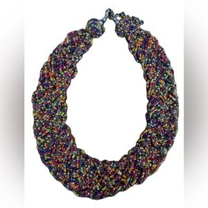 Vintage Seeded Bead Bib Necklace